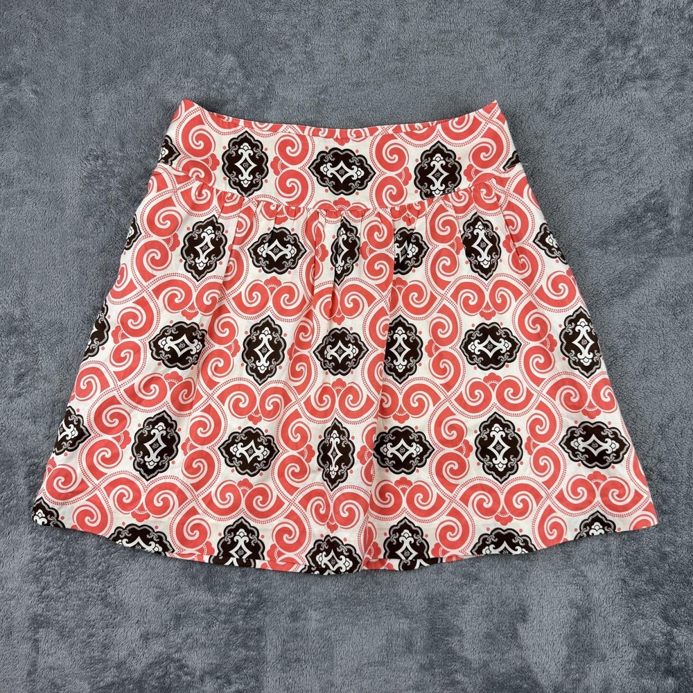 Vineyard Vines Skirt Women 2 Coral Medallion Silk Cotton Blend A-Line Mini